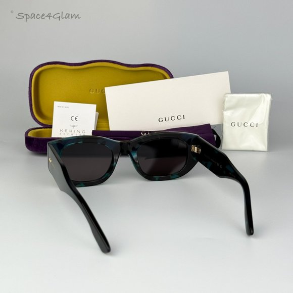NEW Gucci GG1215S 001 Havana Grey Rectangle Unisex Sunglasses GG 1215S - Picture 7 of 12